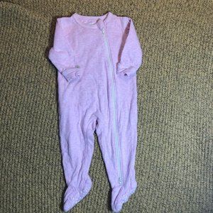 Juddlies Breathe-Eze Pink Cotton Footed Sleeper 3-6m